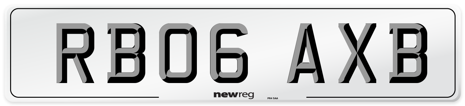 RB06 AXB Number Plate from New Reg